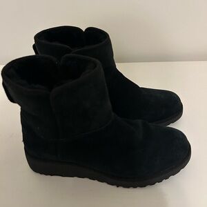 Women's Black Suede Ugg Kristen Ankle Boots
